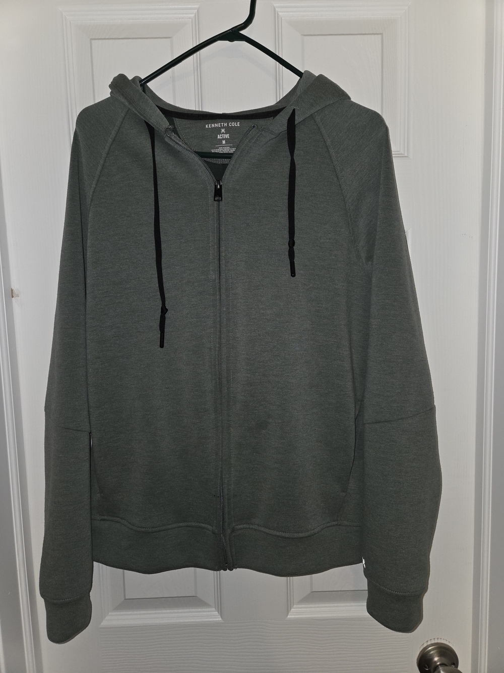 Kenneth Cole Men’s Olive Green Full-Zip Hoodie Sweatshirt